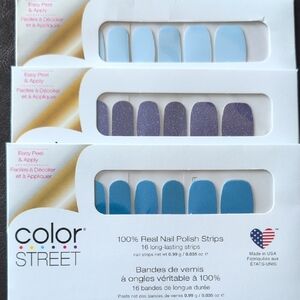Color Street Blue and Purple Nail Polish Strips